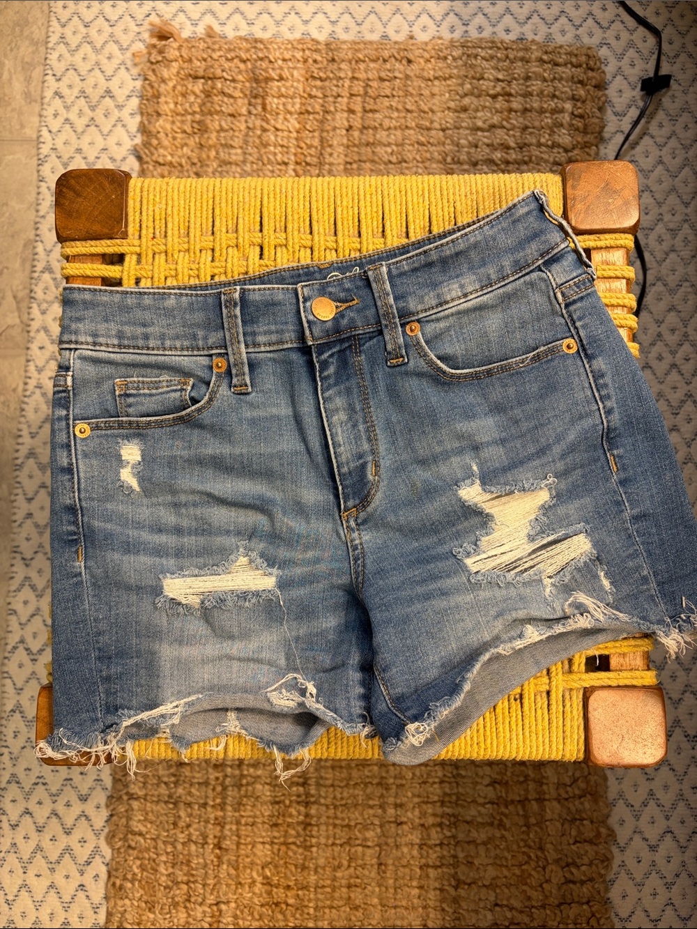 Universal Thread Distressed Light Blue Denim Shorts
